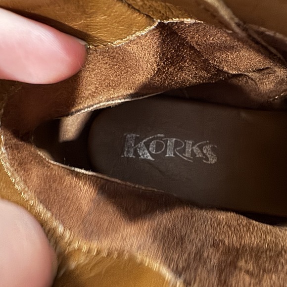 Korks Kork-Ease Belaya Cognac Brown Leather Lace Up Ankle Booties Size 7.5M - Picture 10 of 14